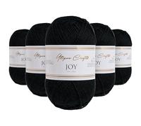 Utopia Crafts JOY DK Fil à tricoter 5 x 50 g, 100% acrylique, noir