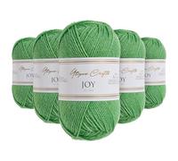 Utopia Crafts JOY DK Fil à tricoter 5 x 50 g, 100% acrylique, vert feuille
