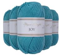 Utopia Crafts JOY DK Hilo acrílico 5 x 50 g (250 g) de lana para ganchillo y tejer, lana suave para tejer (turquesa)