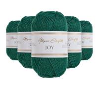 Utopia Crafts JOY DK Knitting Yarn - Hilo de tejer (5 unidades, 50 g, 100% acrílico), color verde