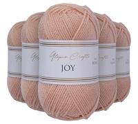 Utopia Crafts JOY DK - Ovillo de hilo acrílico (5 unidades, 50 g, 250 g), color rosa pálido