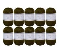 Utopia Crafts JOY Uni Hilo para tejer y crochet, suave, de fácil cuidado, 100% poliacrílico, 10 ovillos de 50 gr, 150 m (Verde bosque)