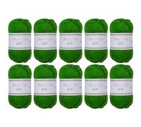 Utopia Crafts JOY Uni - Ovillo de lana para tejer y ganchillo, suave, fácil cuidado, 100% poliacrílico, 10 ovillos de 50 g, 150 m, color verde esmeralda