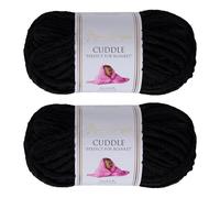 Utopia Crafts Ovillo Lana de Chenilla Gruesa Para Crochet y Tejer a Mano Black, 100 g/60 m, Esponjosa, Suave, Ideal Principiantes. Lavable a Máquina, Alternativa a Lana Animal, 2 unidades