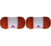 Utopia Crafts Ovillo Lana de Chenilla Gruesa Para Crochet y Tejer a Mano Caramel, 100 g/60 m, Esponjosa, Suave, Ideal Principiantes. Lavable a Máquina, Alternativa a Lana Animal (Paquete de 2)
