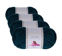 Utopia Crafts Ovillo Lana de Chenilla Gruesa Para Crochet y Tejer a Mano Emerald Green, 100 g/60 m, Esponjosa, Suave, Ideal Principiantes. Lavable a Máquina, Alternativa a Lana Animal (Paquete de 4)