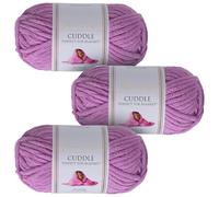 Utopia Crafts Ovillo Lana de Chenilla Gruesa Para Crochet y Tejer a Mano Lavender, 100 g/60 m, Esponjosa, Suave, Ideal Principiantes. Lavable a Máquina, Alternativa a Lana Animal, 3 unidades