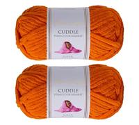 Utopia Crafts Ovillo Lana de Chenilla Gruesa Para Crochet y Tejer a Mano Pumpkin Orange, 100 g/60 m, Esponjosa, Suave, Ideal Principiantes. Lavable a Máquina, Alternativa a Lana Animal, 2 unidades