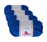 Utopia Crafts Ovillo Lana de Chenilla Gruesa Para Crochet y Tejer a Mano Royal Blue, 100 g/60 m, Esponjosa, Suave, Ideal Principiantes. Lavable a Máquina, Alternativa a Lana Animal (Paquete de 4)