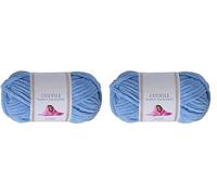 Utopia Crafts Ovillo Lana de Chenilla Gruesa Para Crochet y Tejer a Mano Sky Blue, 100 g/60 m, Esponjosa, Suave, Ideal Principiantes. Lavable a Máquina, Alternativa a Lana Animal (Paquete de 2)