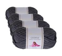 Utopia Crafts Ovillo Lana de Chenilla Gruesa Para Crochet y Tejer a Mano Steel Grey, 100 g/60 m, Esponjosa, Suave, Ideal Principiantes. Lavable a Máquina, Alternativa a Lana Animal (Paquete de 4)