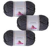 Utopia Crafts Ovillo Lana de Chenilla Gruesa Para Crochet y Tejer a Mano Steel Grey, 100 g/60 m, Esponjosa, Suave, Ideal Principiantes. Lavable a Máquina, Alternativa a Lana Animal, 3 unidades