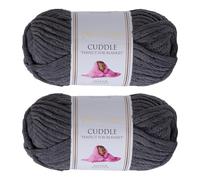 Utopia Crafts Ovillo Lana de Chenilla Gruesa Para Crochet y Tejer a Mano Steel Grey, 100 g/60 m, Esponjosa, Suave, Ideal Principiantes. Lavable a Máquina, Alternativa a Lana Animal, 2 unidades