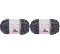 Utopia Crafts Ovillo Lana de Chenilla Gruesa Para Crochet y Tejer a Mano Stormy Charcoal 100 g/60 m, Esponjosa, Suave, Ideal Principiantes. Lavable a Máquina, Alternativa a Lana Animal (Paquete de 2)