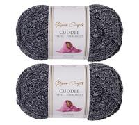 Utopia Crafts Ovillo Lana de Chenilla Gruesa Para Crochet y Tejer a Mano Stormy Charcoal, 100 g/60 m, Esponjosa, Suave, Ideal Principiantes. Lavable a Máquina, Alternativa a Lana Animal, 2 unidades
