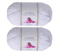 Utopia Crafts Ovillo Lana de Chenilla Gruesa Para Crochet y Tejer a Mano White, 100 g/60 m, Esponjosa, Suave, Ideal Principiantes. Lavable a Máquina, Alternativa a Lana Animal, 2 unidades