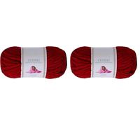 Utopia Crafts Ovillo Lana de Chenilla Gruesa Para Crochet y Tejer a Mano Wine, 100 g/60 m, Esponjosa, Suave, Ideal Principiantes. Lavable a Máquina, Alternativa a Lana Animal (Paquete de 2)