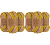 Utopia Crafts Re-Colour Ombre - Ovillo de lana para tejer y ganchillo, 3 unidades, 100 g (Marigold Meadow) (Paquete de 2)
