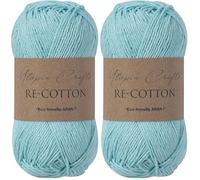 Utopia Crafts Re-Cotton Knitting Yarn, 100g (Aqua Blue) (Paquete de 2)