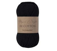 Utopia Crafts Re-Cotton Knitting Yarn, 100g (Black)