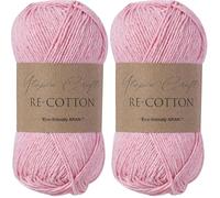 Utopia Crafts Re-Cotton Knitting Yarn, 100g (Light Pink) (Paquete de 2)