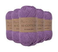Utopia Crafts Re-Cotton Knitting Yarn, 5x 100g (Muted Purple)