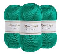 Utopia Crafts Softease - Ovillo de lana para tejer y ganchillo, 3 unidades, 100 g (Forest Mist)