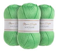 Utopia Crafts Softease - Ovillo de lana para tejer y ganchillo, 3 unidades, 100 g (llama eléctrica)