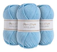 Utopia Crafts Super Aran - Ovillo de lana para tejer y ganchillo, 3 unidades, 100 g (Azure Breeze)