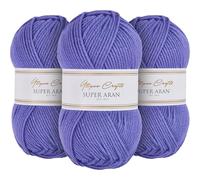Utopia Crafts Super Aran - Ovillo de lana para tejer y ganchillo, 3 unidades, 100 g (Lavender Mist)