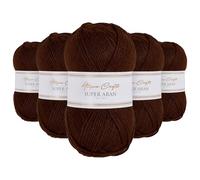 Utopia Crafts Super Aran - Ovillo de lana para tejer y ganchillo, 5 unidades, 100 g (Espresso Glow)