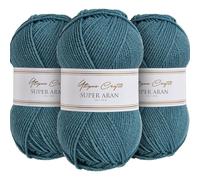 Utopia Crafts Super Aran - Ovillo para tejer y ganchillo, 3 unidades, 100 g (Aqua Lagoon)