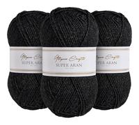 Utopia Crafts Super Aran - Ovillo para tejer y ganchillo, 3 unidades, 100 g (color gris carbón)