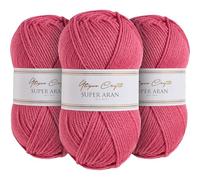 Utopia Crafts Super Aran - Ovillo para tejer y ganchillo, 3 unidades, 100 g (color rosa pétalo)