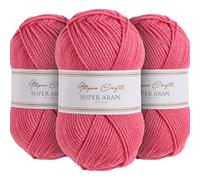 Utopia Crafts Super Aran - Ovillo para tejer y ganchillo, 3 unidades, 100 g (flor clara)