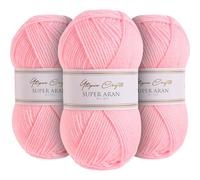 Utopia Crafts Super Aran - Ovillo para tejer y ganchillo, 3 unidades, 100 g (rubor en polvo)