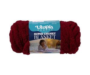 Utopia Crafts Super Chunky Blanket Jumbo Chenille Yarn 250g (Burgundy)