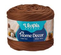 Utopia Crafts Trapillo T-Shirt para Crochet y Punto Home Decor 300g/150m Hilo de Camiseta Elástico Microfibra Oeko-Tex Para Cestas Bolsos Alfombras y Macramé Ganchillo 5-7 mm (Marrón chocolate)