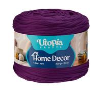 Utopia Crafts Trapillo T-Shirt para Crochet y Punto Home Decor 300g/150m Hilo de Camiseta Elástico Microfibra Oeko-Tex Para Cestas Bolsos Alfombras y Macramé Ganchillo 5-7 mm (Violeta)