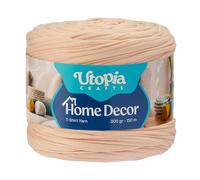 Utopia Crafts Trapillo T-Shirt para Crochet y Punto Home Decor 300g/150m Hilo de Camiseta Elástico Microfibra Oeko-Tex Para Cestas Bolsos Alfombras y Macramé Ganchillo 5-7 mm (Beige crema)