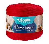 Utopia Crafts Trapillo T-Shirt para Crochet y Punto Home Decor 300g/150m Hilo de Camiseta Elástico Microfibra Oeko-Tex Para Cestas Bolsos Alfombras y Macramé Ganchillo 5-7 mm (Rojo brillante)