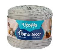 Utopia Crafts Trapillo T-Shirt para Crochet y Punto Home Decor 300g/150m Hilo de Camiseta Elástico Microfibra Oeko-Tex Para Cestas Bolsos Alfombras y Macramé Ganchillo 5-7 mm (Gris plateado)