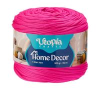 Utopia Crafts Trapillo T-Shirt para Crochet y Punto Home Decor 300g/150m Hilo de Camiseta Elástico Microfibra Oeko-Tex Para Cestas Bolsos Alfombras y Macramé Ganchillo 5-7 mm (Fucsia)