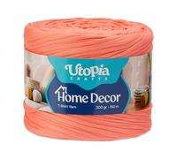 Utopia Crafts Trapillo T-Shirt para Crochet y Punto Home Decor 300g/150m Hilo de Camiseta Elástico Microfibra Oeko-Tex Para Cestas Bolsos Alfombras y Macramé Ganchillo 5-7 mm (Coral melocotón)