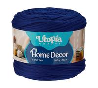 Utopia Crafts Trapillo T-Shirt para Crochet y Punto Home Decor 300g/150m Hilo de Camiseta Elástico Microfibra Oeko-Tex Para Cestas Bolsos Alfombras y Macramé Ganchillo 5-7 mm (Azul rey)