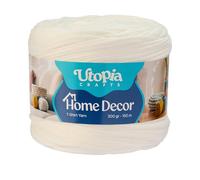 Utopia Crafts Trapillo T-Shirt para Crochet y Punto Home Decor 300g/150m Hilo de Camiseta Elástico Microfibra Oeko-Tex Para Cestas Bolsos Alfombras y Macramé Ganchillo 5-7 mm (Blanco)