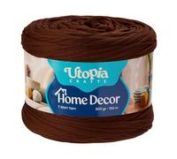 Utopia Crafts Trapillo T-Shirt para Crochet y Punto Home Decor 300g/150m Hilo de Camiseta Elástico Microfibra Oeko-Tex Para Cestas Bolsos Alfombras y Macramé Ganchillo 5-7 mm (Marrón oscuro)