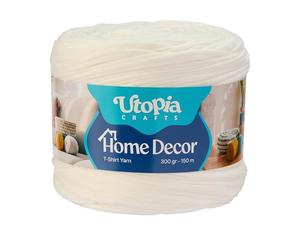 Utopia Crafts Trapillo T-Shirt para Crochet y Punto Home Decor 300g/150m Hilo de Camiseta Elástico Microfibra Oeko-Tex Para Cestas Bolsos Alfombras y Macramé Ganchillo 5-7 mm (Blanco)
