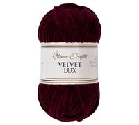 Utopia Crafts Velvet Lux Chenille Super Soft Chunky Yarn for Knitting and Crochet, 100g - 110m (Deep Burgundy)