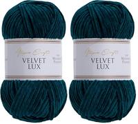 Utopia Crafts Velvet Lux Chenille Super Soft Chunky Yarn for Knitting and Crochet, 100g - 110m (Petrol Green) (Paquete de 2)